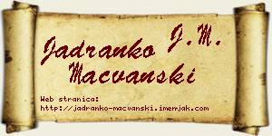Jadranko Mačvanski vizit kartica